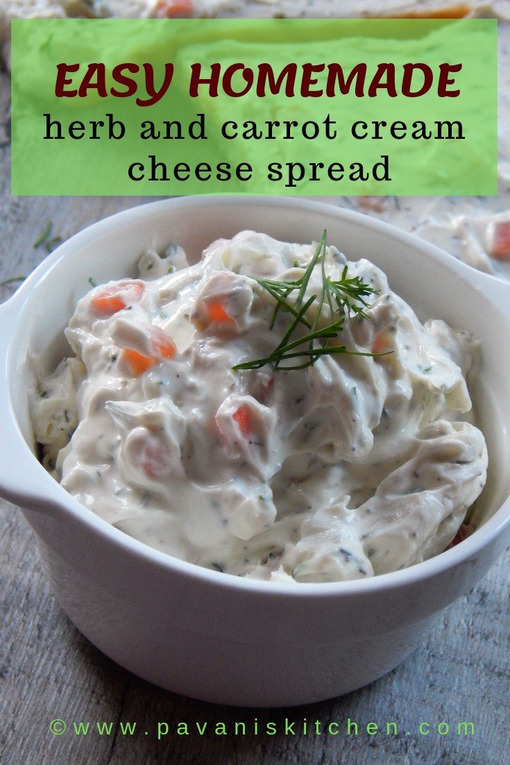 Easy Homemade Herb and Carrot Cream Cheese Spread